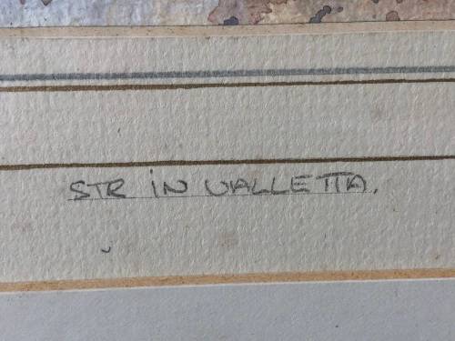 STUNNING FRAMED WATERCOLOR PAINTING BY MALTESE ARTIST WINSTON - STREET IN VALLETTA