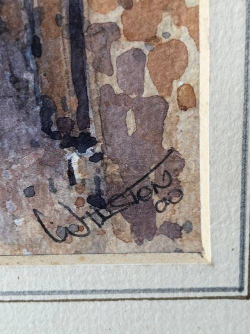 STUNNING FRAMED WATERCOLOR PAINTING BY MALTESE ARTIST WINSTON - STREET IN VALLETTA