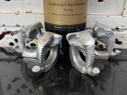 WOW !!! GORGEOUS SET OF FOUR CAST ALUMINIUM ELEPHANT SHAPED SERVIETTE RINGS