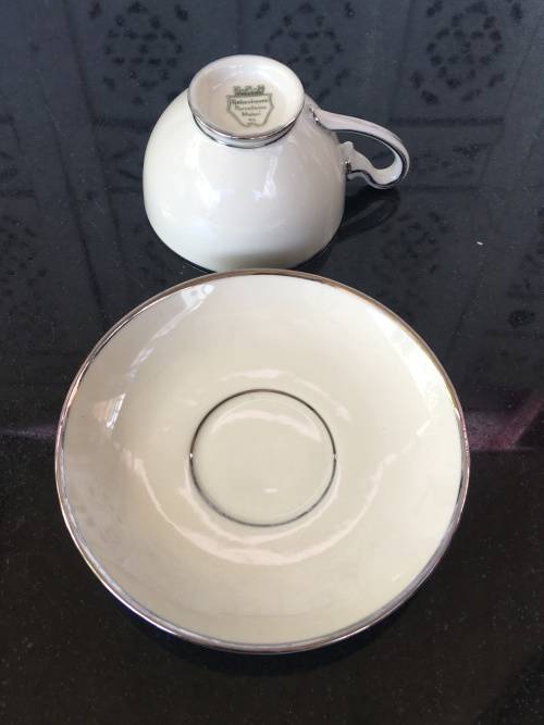 Rare KPM Kjebenhavns Porcellains Maleri A/5 Marked Biscuit & Silvert Gilt Duo Demmitasse