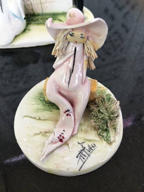 Lot Of 4 Signed Italian Vintage Pottery Art Ornaments