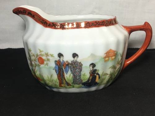 Seal Marked Japan Kutani family Enamel Hand Painted Milk Jug 250ml