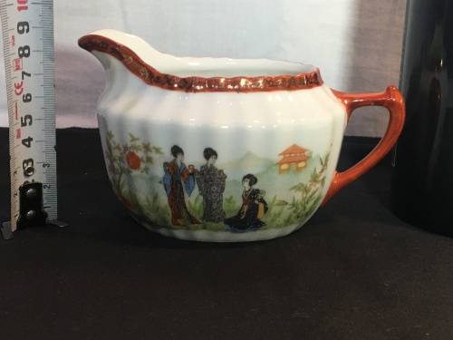 Seal Marked Japan Kutani family Enamel Hand Painted Milk Jug 250ml