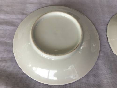 2 Small Vintage Japanese  Kochi Gama Arita Blue Plates