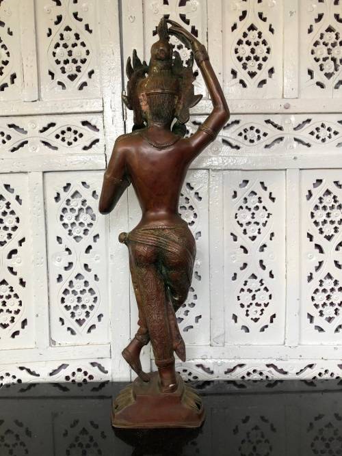 INVESTMENT PIECE !!! FANTASTIC LARGE HEAVY DANCING SHIVA THAI CAST BRONZE STATUE - COLD PAINTED