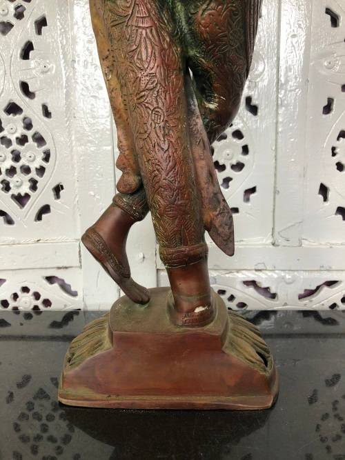 INVESTMENT PIECE !!! FANTASTIC LARGE HEAVY DANCING SHIVA THAI CAST BRONZE STATUE - COLD PAINTED
