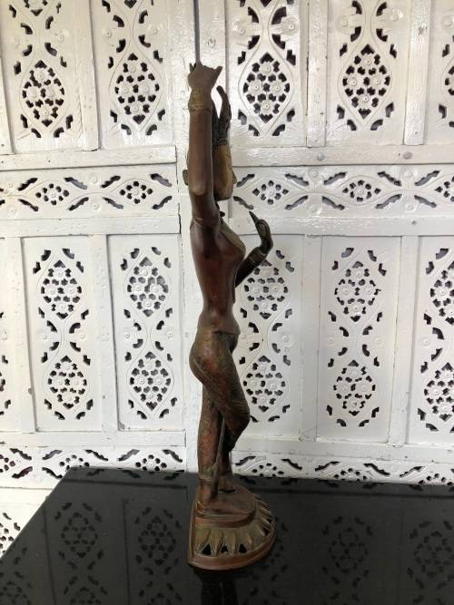 INVESTMENT PIECE !!! FANTASTIC LARGE HEAVY DANCING SHIVA THAI CAST BRONZE STATUE - COLD PAINTED