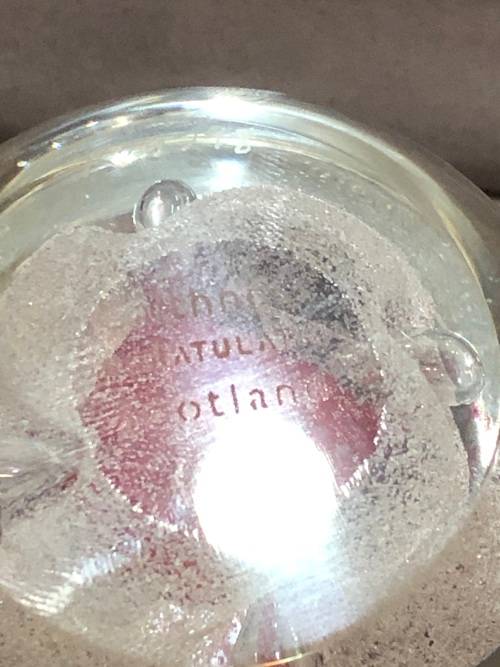 AMAZING PIECE !!!! HAND CRAFTED CAITHNESS PINK GLASS SCOTTISH PAPERWEIGHT - CLEARLY MARKED