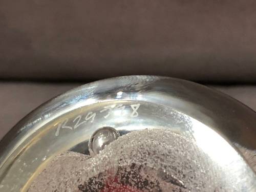 AMAZING PIECE !!!! HAND CRAFTED CAITHNESS PINK GLASS SCOTTISH PAPERWEIGHT - CLEARLY MARKED