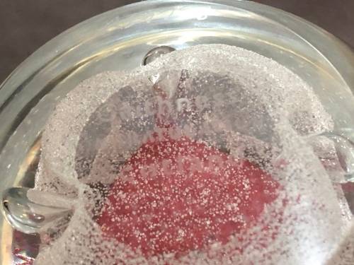 AMAZING PIECE !!!! HAND CRAFTED CAITHNESS PINK GLASS SCOTTISH PAPERWEIGHT - CLEARLY MARKED