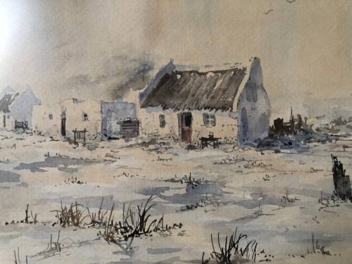 J. VAN WYK - GORGEOUS FRAMED WATERCOLOR PAINTING - DATED 1979 TITLED "WAENHUISKRAANS"