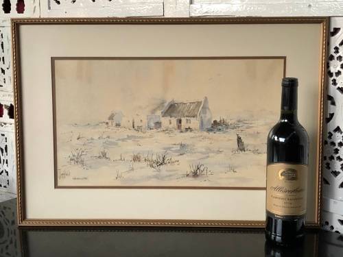 J. VAN WYK - GORGEOUS FRAMED WATERCOLOR PAINTING - DATED 1979 TITLED "WAENHUISKRAANS"