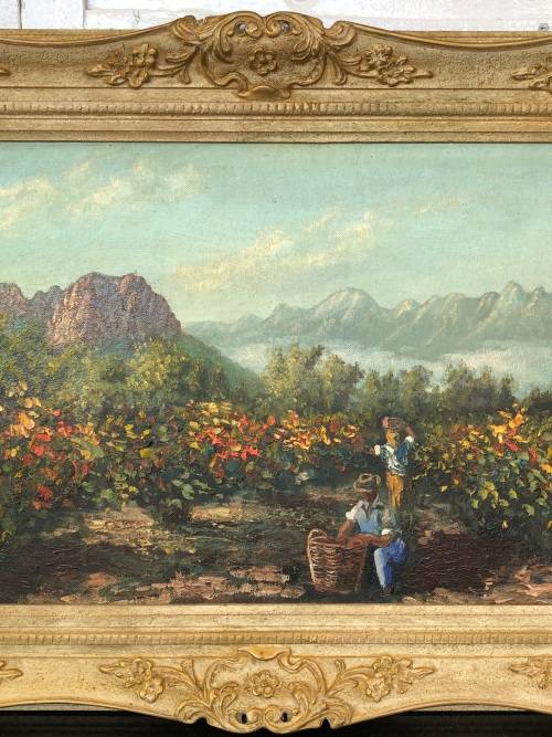 WOW !!! GORGEOUS FRAMED OIL ON CANVAS BOARD LANDSCAPE PAINTING - SIGNED FRANKI