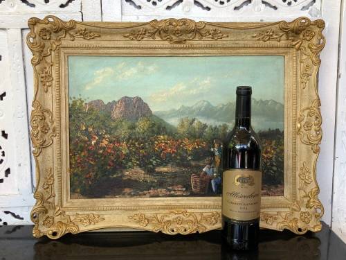 WOW !!! GORGEOUS FRAMED OIL ON CANVAS BOARD LANDSCAPE PAINTING - SIGNED FRANKI