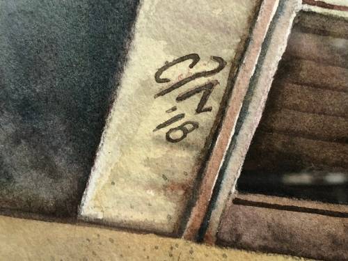 WOW  STUNNING FRAMED ARCHITECTURAL WATERCOLOR PAINTING - COULD BE A RENDERING - SIGNED