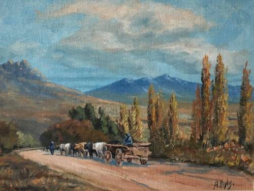 WOW  STUNNING FRAMED OIL ON CANVAS - DONKEY CART - SIGNED A KYLE AND FRAMED REALLY WELL