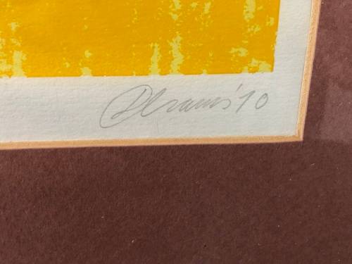 LIONEL ABRAMS (SA 1931 - 1997) FRAMED LIMITED EDITION NUMBERED 20/250 SCREENPRINT AND DATED 1970