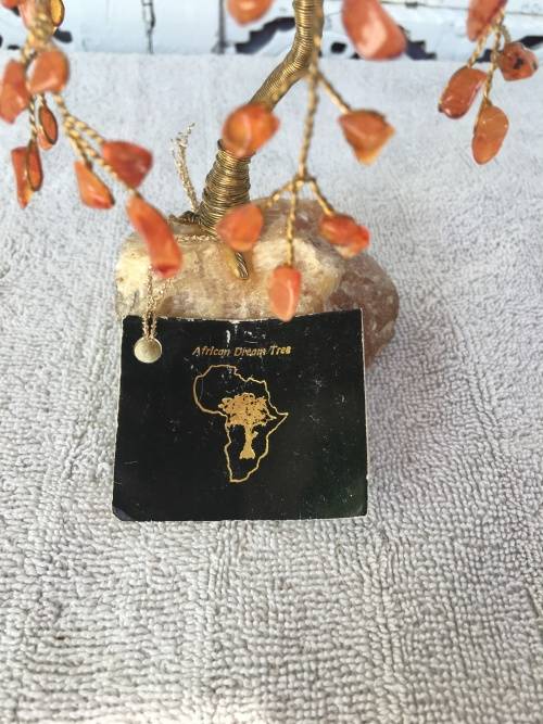 African Dream Trees Willow Tree, Base Aragonite Crystal, Trim Carnelia Crystals