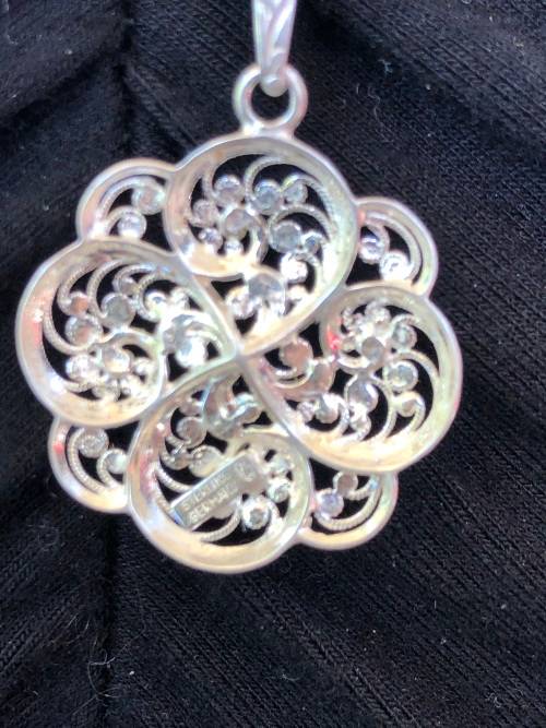 GORGEOUS SINGAPORE .925 SILVER CHAIN WITH A GERMAN STERLING SILVER PENDANT - 9.67g CLEARLY MARKED