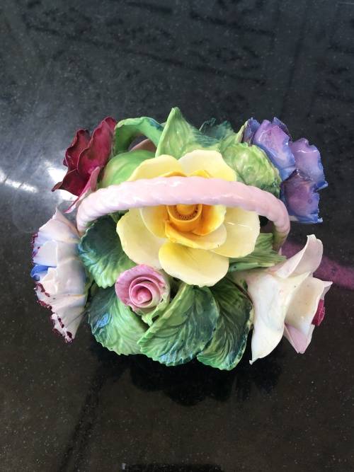 Vintage Radnor Bone China England Flower Basket and Swan