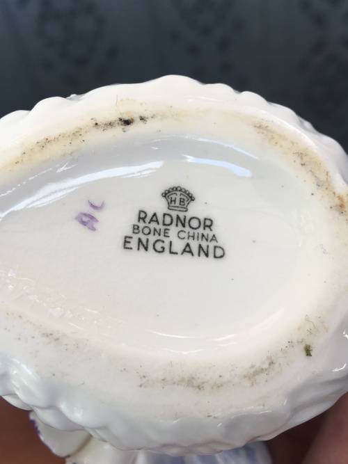 Vintage Radnor Bone China England Flower Basket and Swan
