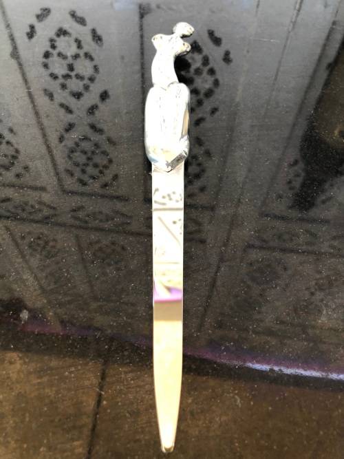 CARROL BOYES FUNCTIONAL ART - CAST ALUMINIUM WOMAN COIL PATTERN LETTER OPENER - NEW