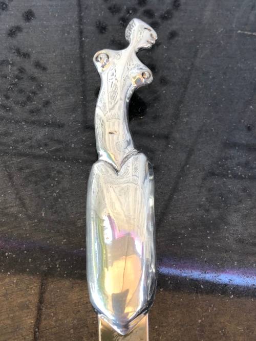 CARROL BOYES FUNCTIONAL ART - CAST ALUMINIUM WOMAN COIL PATTERN LETTER OPENER - NEW
