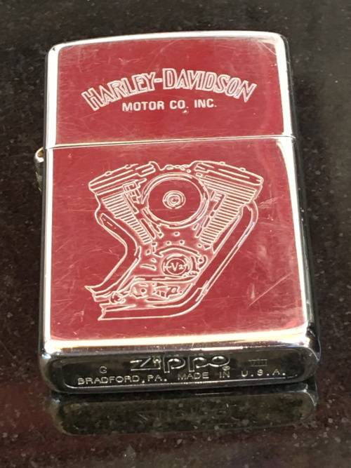 Vintage Lot 3 Genuine Zippo Harley Davidson  Bradford USA Lighters. Used.