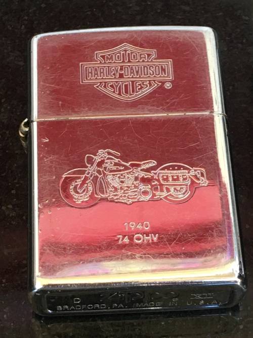 Vintage Lot 3 Genuine Zippo Harley Davidson  Bradford USA Lighters. Used.