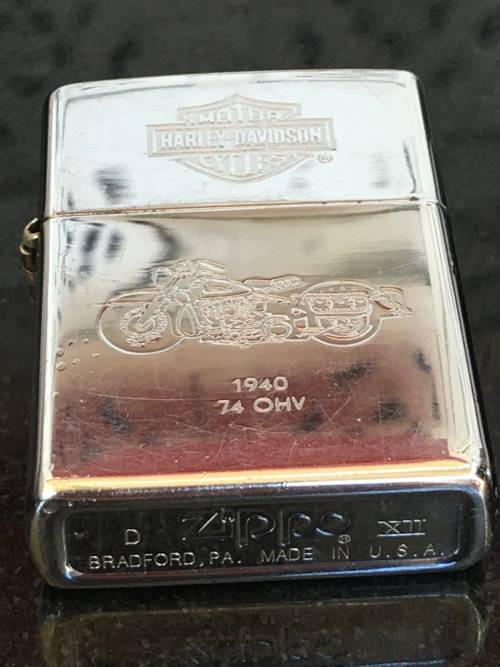 Vintage Lot 3 Genuine Zippo Harley Davidson  Bradford USA Lighters. Used.