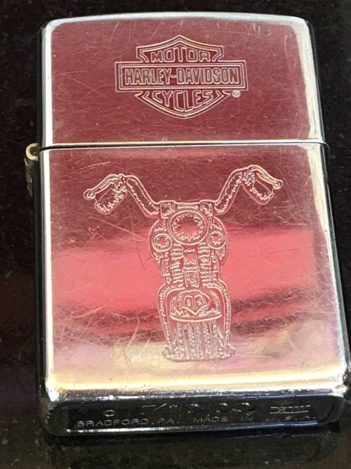 Vintage Lot 3 Genuine Zippo Harley Davidson  Bradford USA Lighters. Used.