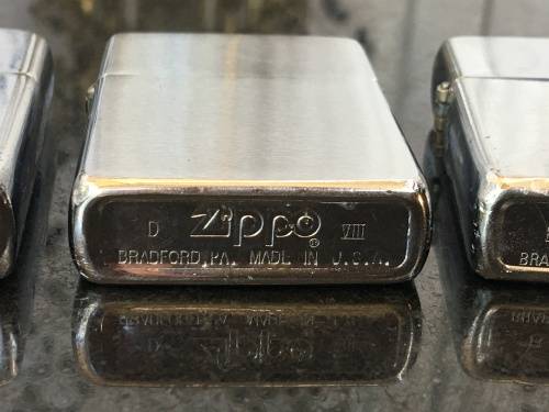 Vintage Lot 2 Genuine Zippo  Bradford USA Lighters. and 1 Kalan China lighter - Used.