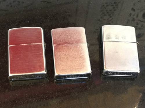 Vintage Lot 2 Genuine Zippo  Bradford USA Lighters. and 1 Kalan China lighter - Used.