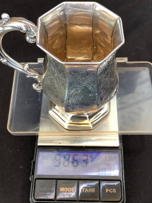 WOW !!! STERLING CHRISTENING CUP LONDON HALLMARKED 1840 - JOSEPH ANGELL I AND II - 98.63g