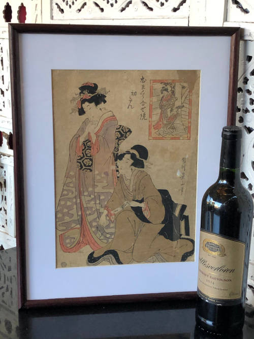 EXTREMELY RARE !!! - KIKUKAWA EIZAN (1787 - 1867) ORIGINAL JAPANESE EDO UKIYO-E WOODBLOCK