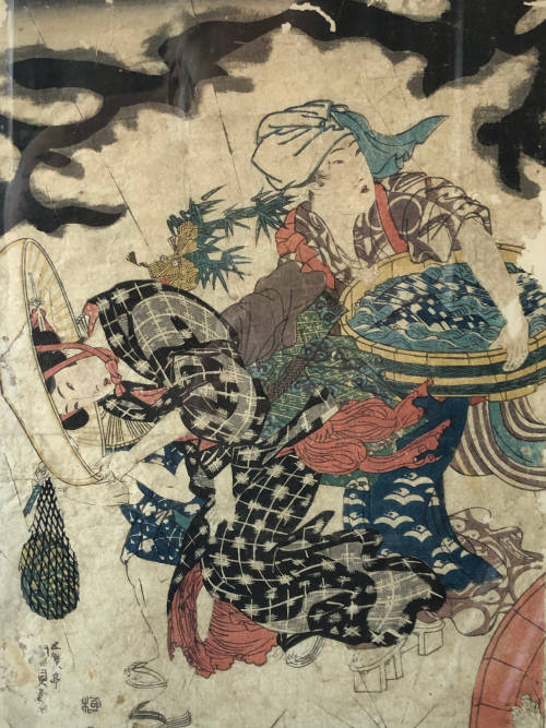 INVESTMENT ART !!! - UTAGAWA KUNISADA (1786 - 1865) ORIGINAL JAPANESE EDO UKIYO-E WOODBLOCK
