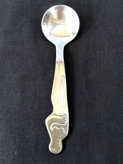CARROL BOYES FUNCTIONAL ART !!! - STAINLESS STEEL WOMAN PATTERN SUGAR LADLE