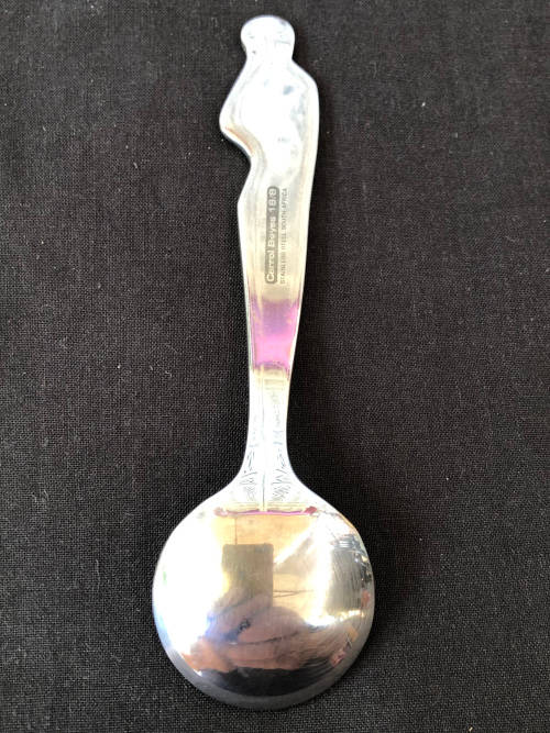 CARROL BOYES FUNCTIONAL ART !!! - STAINLESS STEEL WOMAN PATTERN SUGAR LADLE