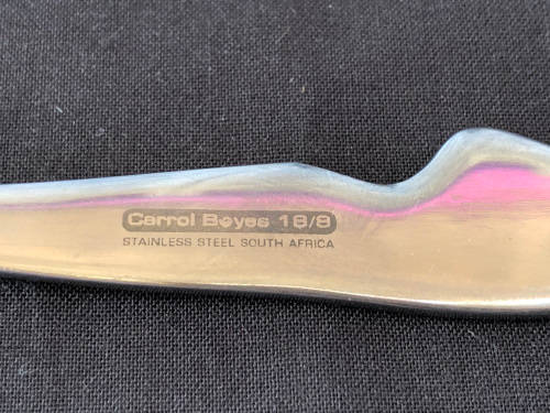 CARROL BOYES FUNCTIONAL ART !!! - STAINLESS STEEL WOMAN PATTERN SUGAR LADLE