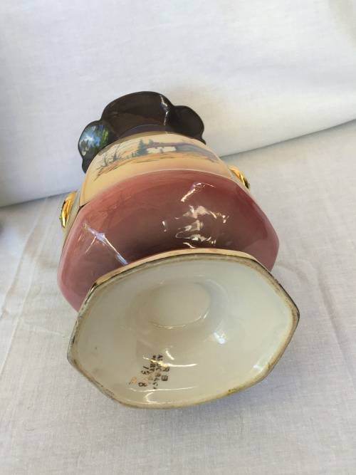 Vintage Hand Painted Porcelain Vase by R B Alcobaca Portugal