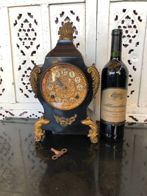 STUNNING !!!!!!  ANSONIA MANTLE CLOCK IN FULL WORKING ORDER - KEY INCLUDED - TRUE CLASSIC