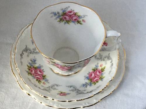 Royal Albert `TRANQUILLITY`,Trio - c1969 Cup Shape,Gainsborough, Malvern,