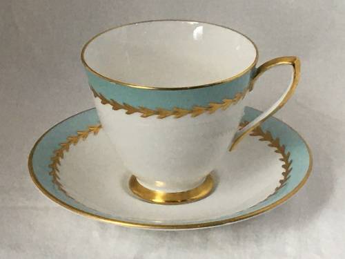 c1950s Royal Albert Bone China `LUCERNE` Cup and Saucer Smooth Shape with Thick Gold Gilt Vine.