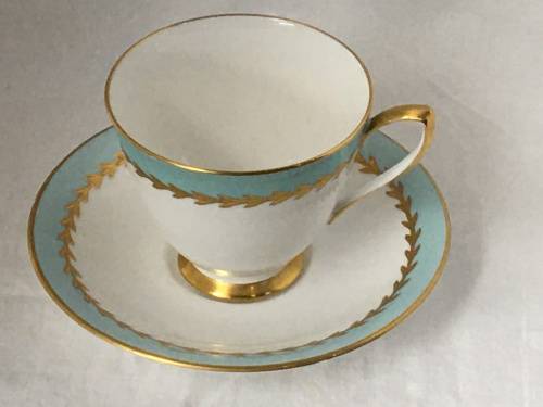 c1950s Royal Albert Bone China `LUCERNE` Cup and Saucer Smooth Shape with Thick Gold Gilt Vine.