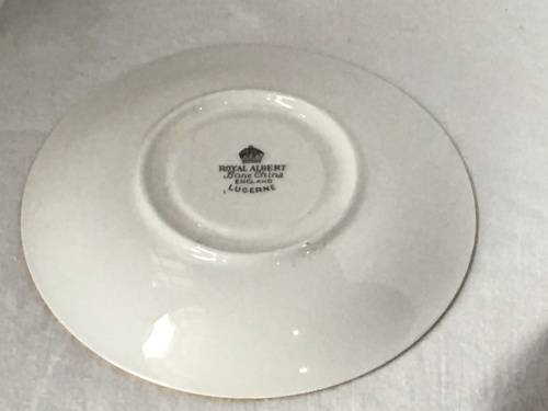 c1950s Royal Albert Bone China `LUCERNE` Cup and Saucer Smooth Shape with Thick Gold Gilt Vine.