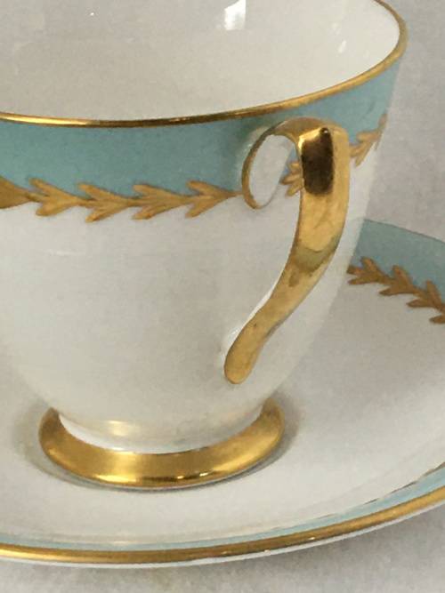 c1950s Royal Albert Bone China `LUCERNE` Cup and Saucer Smooth Shape with Thick Gold Gilt Vine.