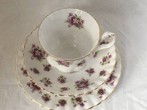 c1966s Royal Albert Bone China `SWEET VIOLETS` TRIO