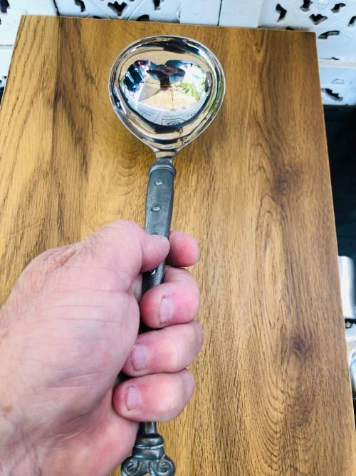 CARROL BOYES FUNCTIONAL ART !!! ARIES PATTERN SOUP LADLE - EARLY HEAVY PIECE