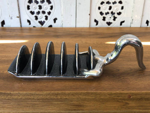 CARROL BOYES FUNCTIONAL ART !!! WOMAN DIVER PATTERN TOAST RACK - EXCELLENT CONDITION