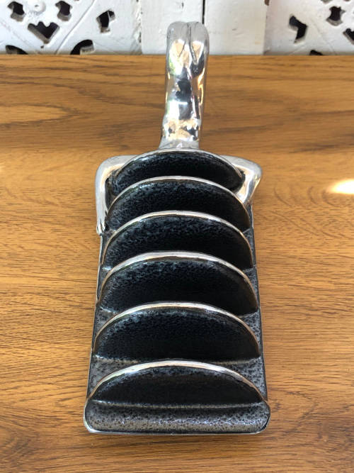 CARROL BOYES FUNCTIONAL ART !!! WOMAN DIVER PATTERN TOAST RACK - EXCELLENT CONDITION